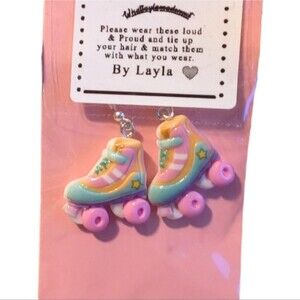 Colorful Rollerblade Dangle Pride Earrings